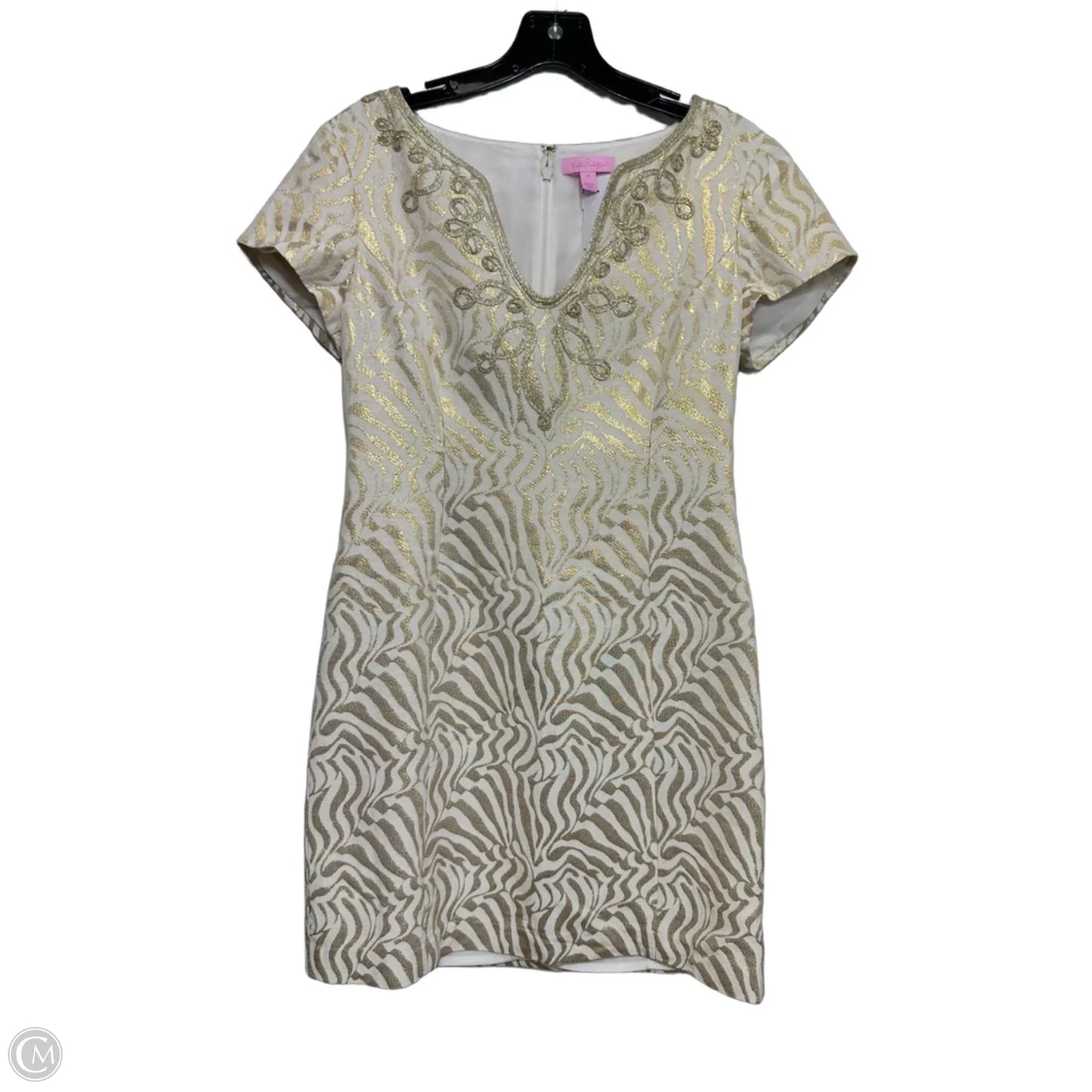 Dress Designer By Lilly Pulitzer In Gold, Size: 4