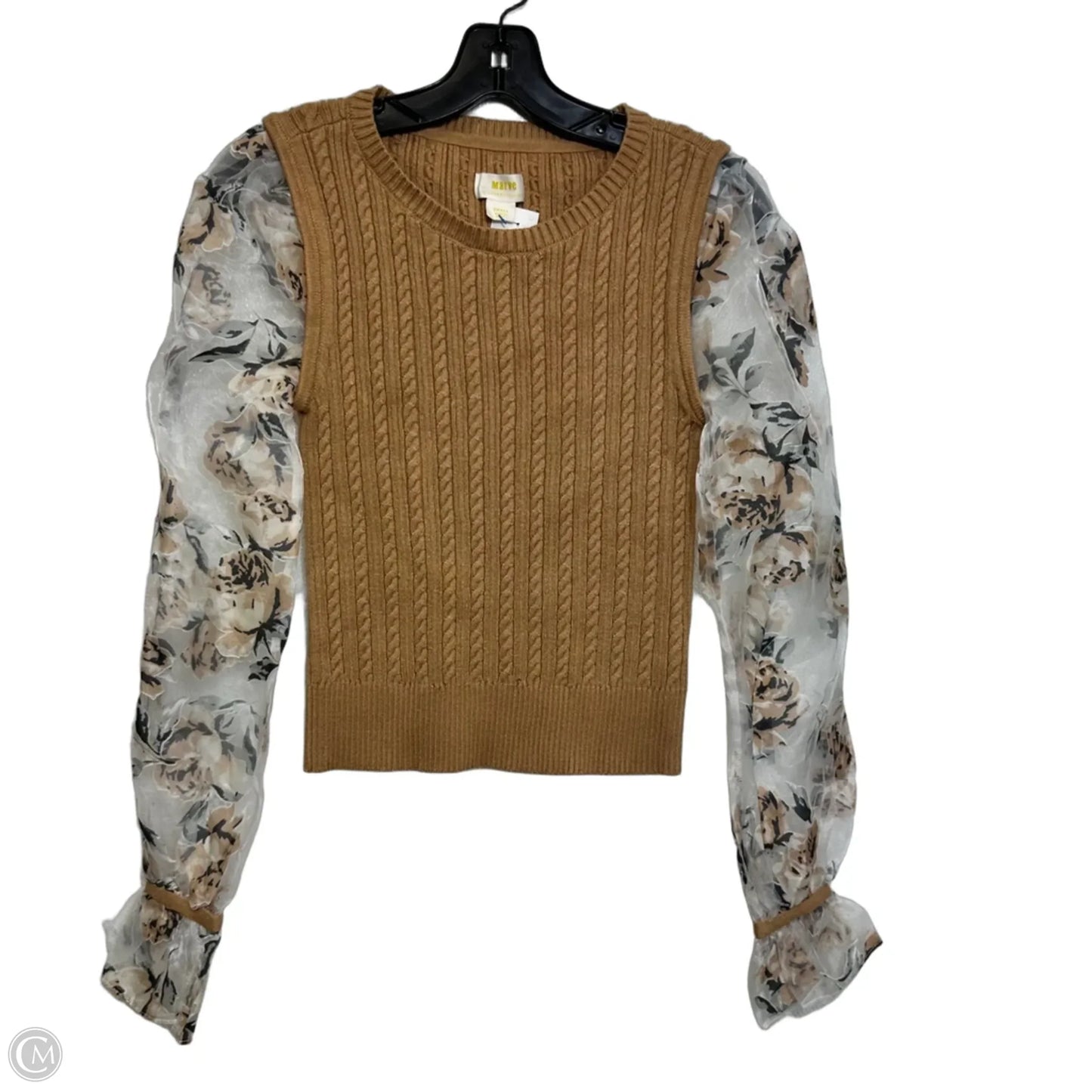 Top Long Sleeve By Maeve In Tan, Size: S