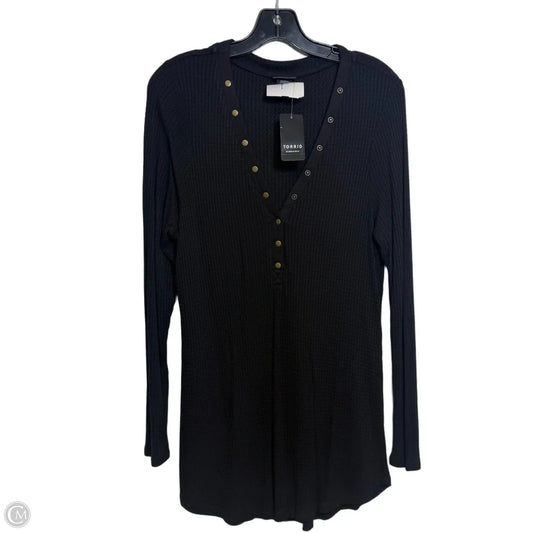 Top Long Sleeve By Torrid In Black, Size: 1x