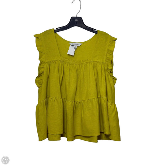 Top Sleeveless By Calligraphie In Chartreuse, Size: M