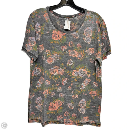 Top Short Sleeve By Free People In Floral Print, Size: S