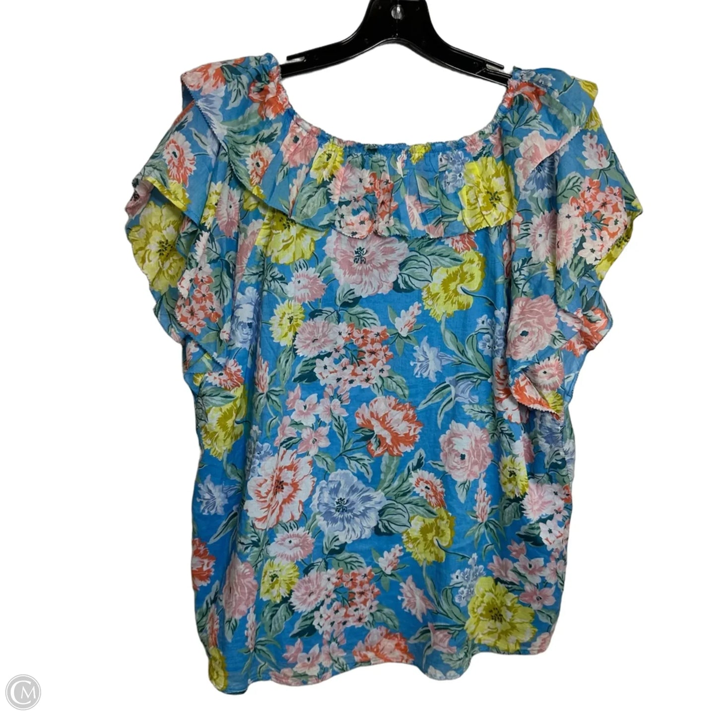 Top Short Sleeve By Loft In Floral Print, Size: Xl