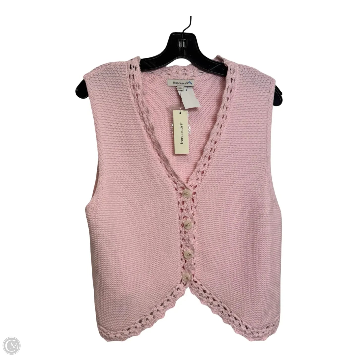 Vest Sweater By Francesca’s In Pink, Size: L