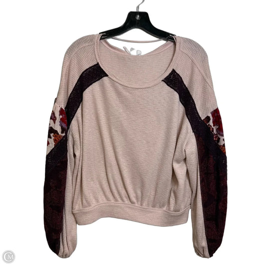 Top Long Sleeve By Free People In Pink, Size: M