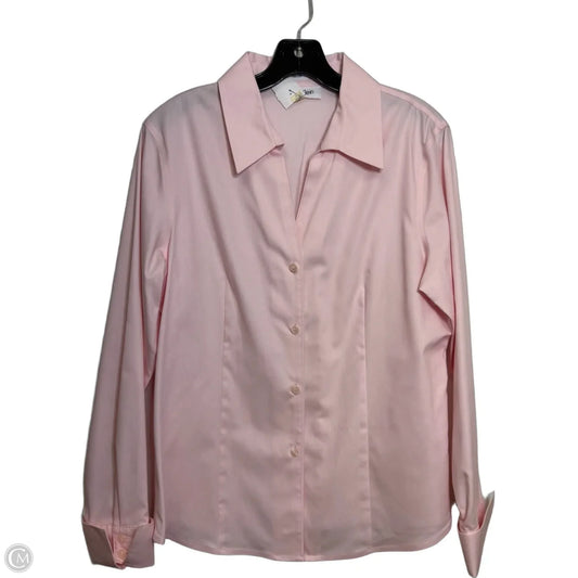 Top Long Sleeve By Calvin Klein In Pink, Size: L