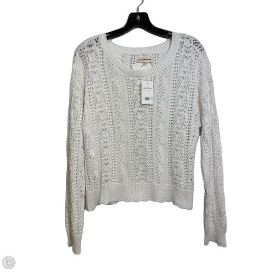 Sweater By Lucky Brand In White, Size: L