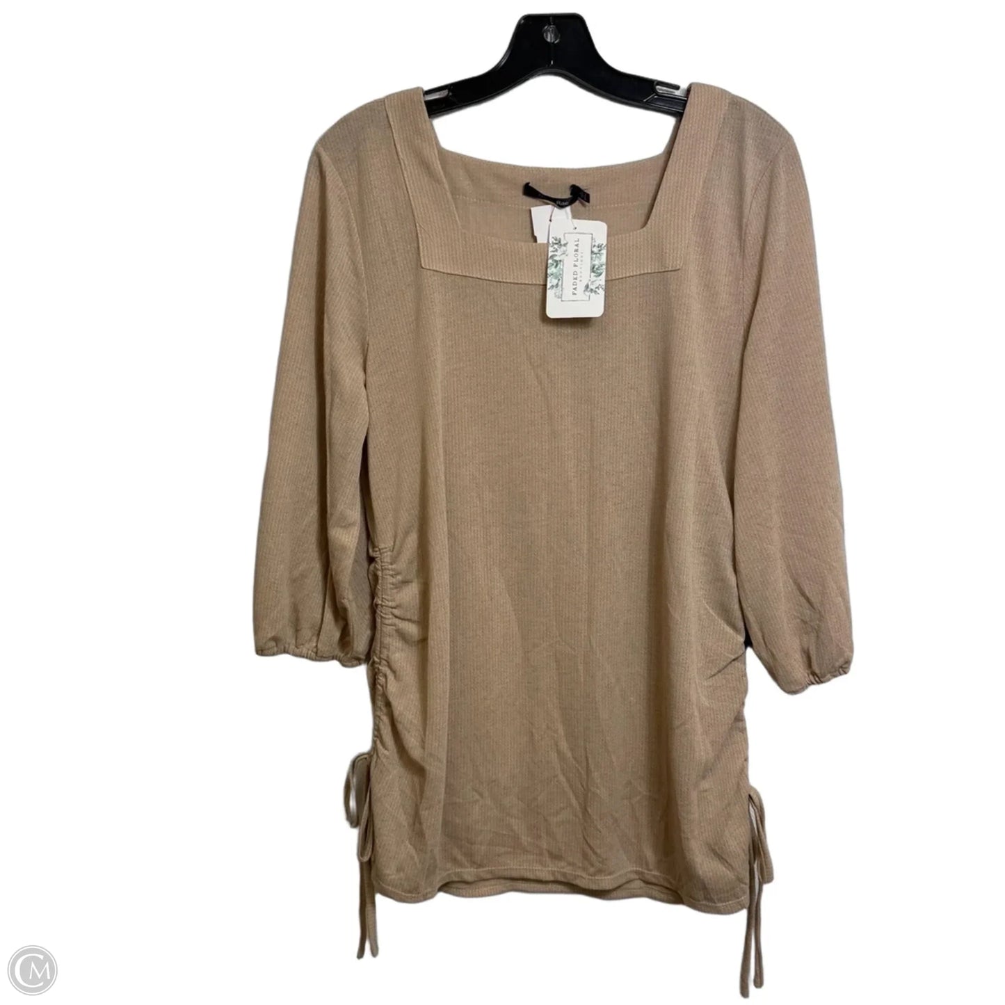 Top 3/4 Sleeve By Doe & Rae In Beige, Size: L