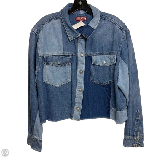 Jacket Denim By Lucky Brand In Blue Denim, Size: Xl