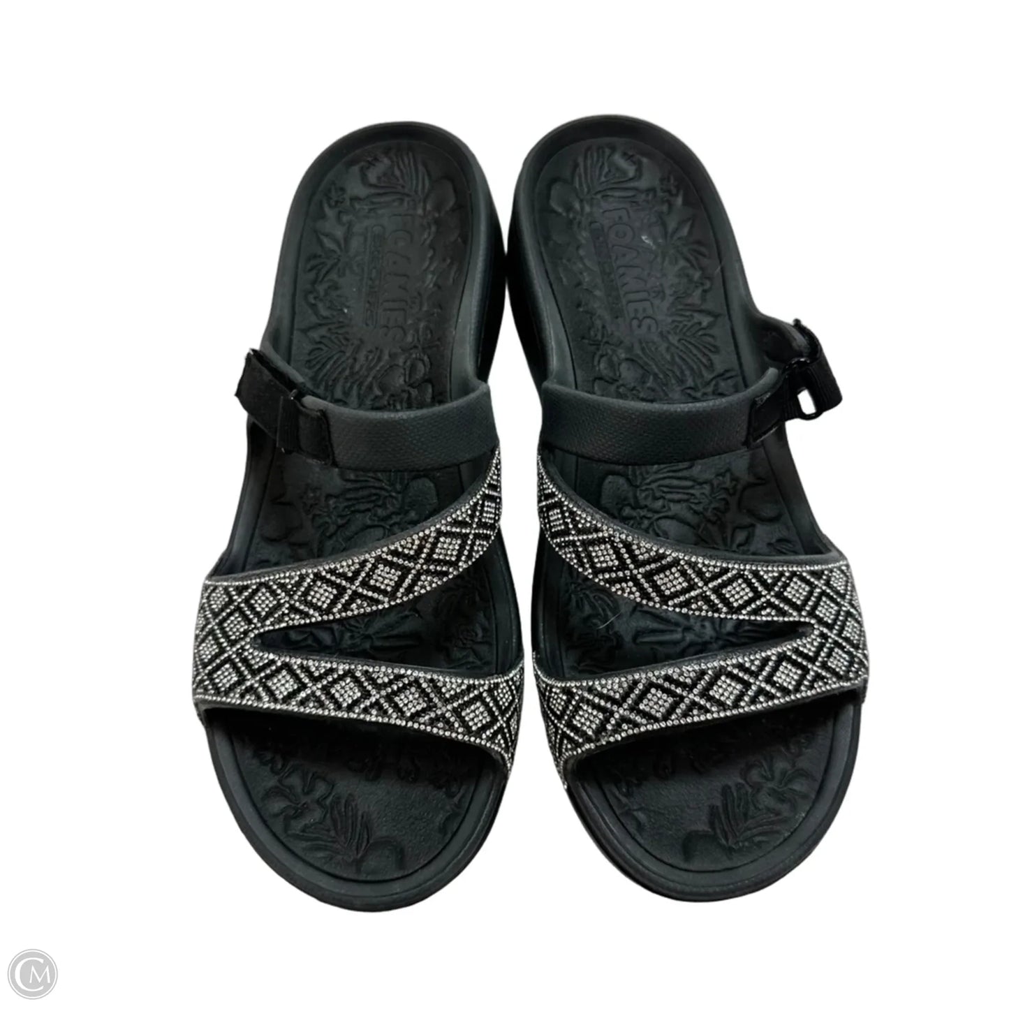 Sandals Heels Wedge By Skechers In Black, Size: 9