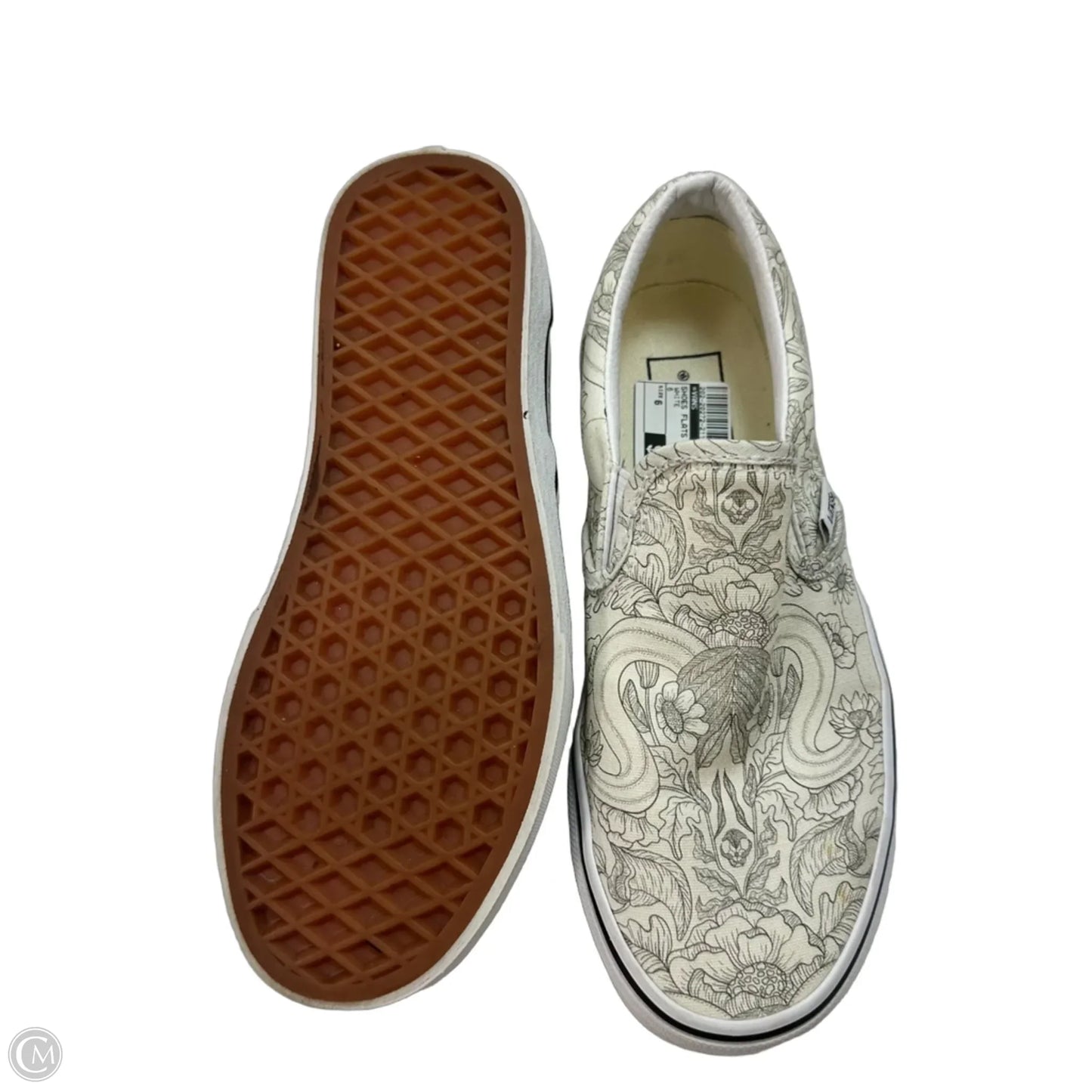 Shoes Flats By Vans In White, Size: 6
