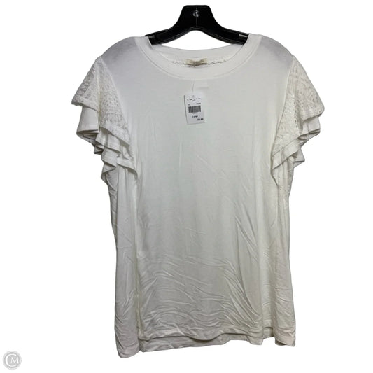 Top Short Sleeve By Cme In White, Size: L