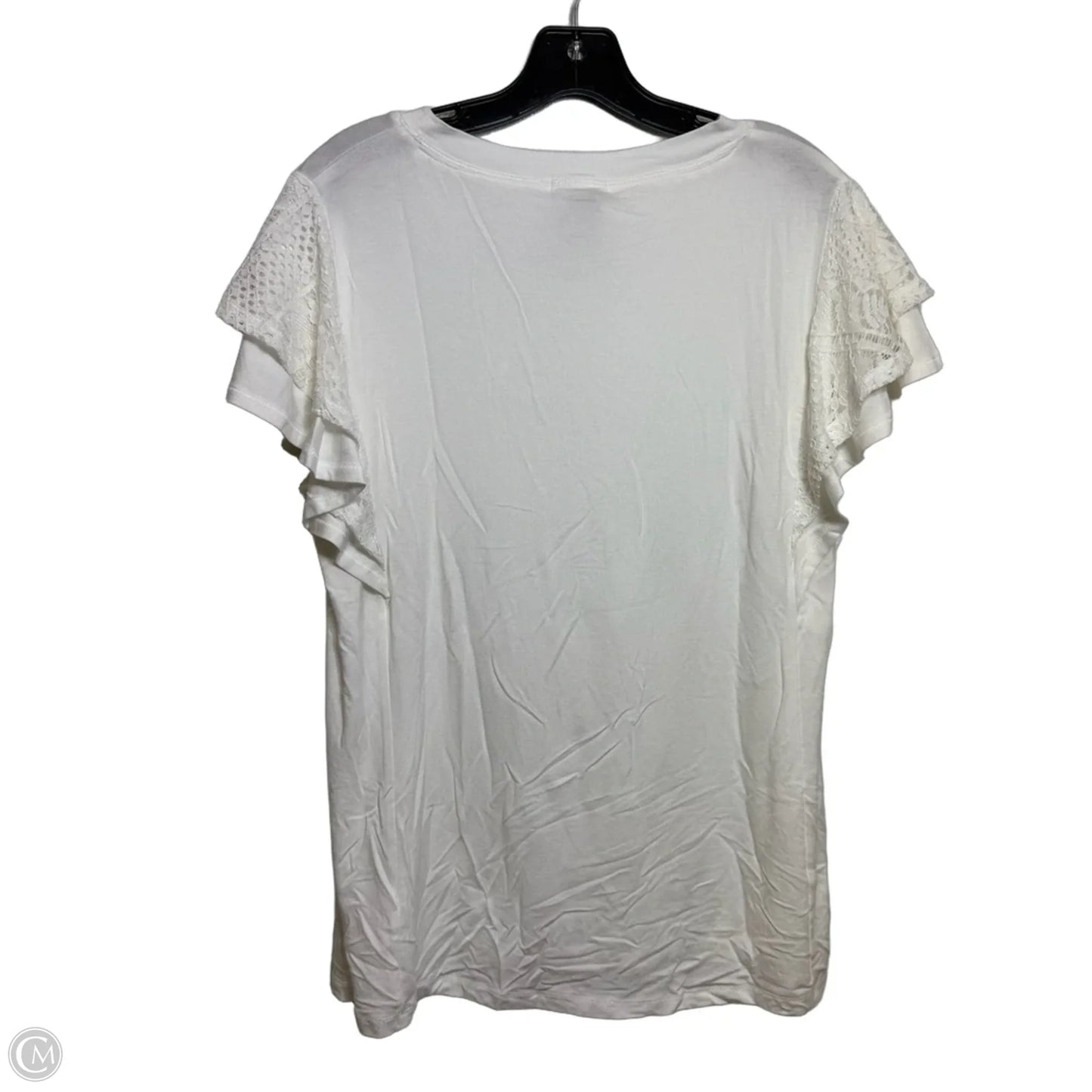 Top Short Sleeve By Cme In White, Size: L