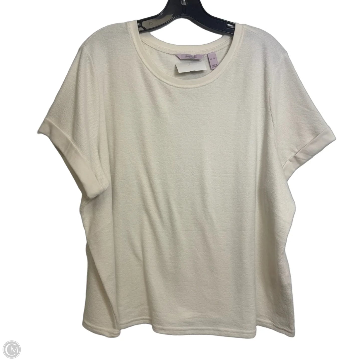 Top Short Sleeve Basic By Any Body In Ivory, Size: Xl