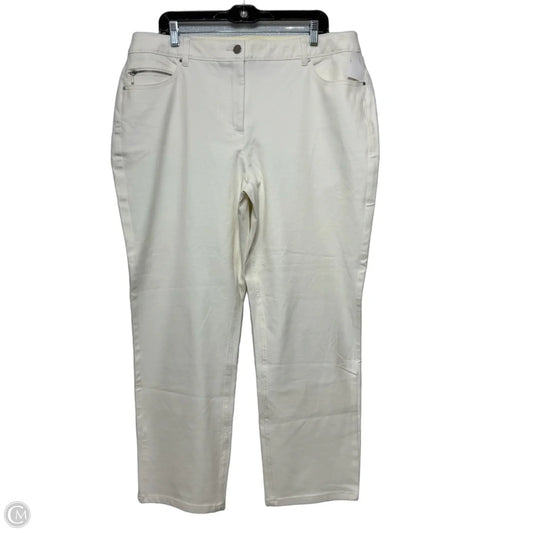 Jeans Cropped By Chicos In White Denim, Size: 16
