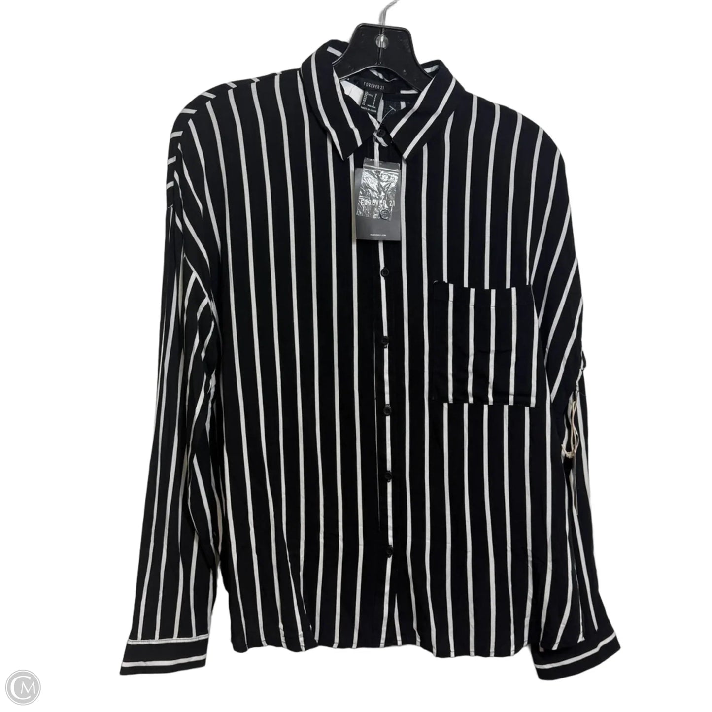 Top Long Sleeve By Forever 21 In Striped Pattern, Size: S