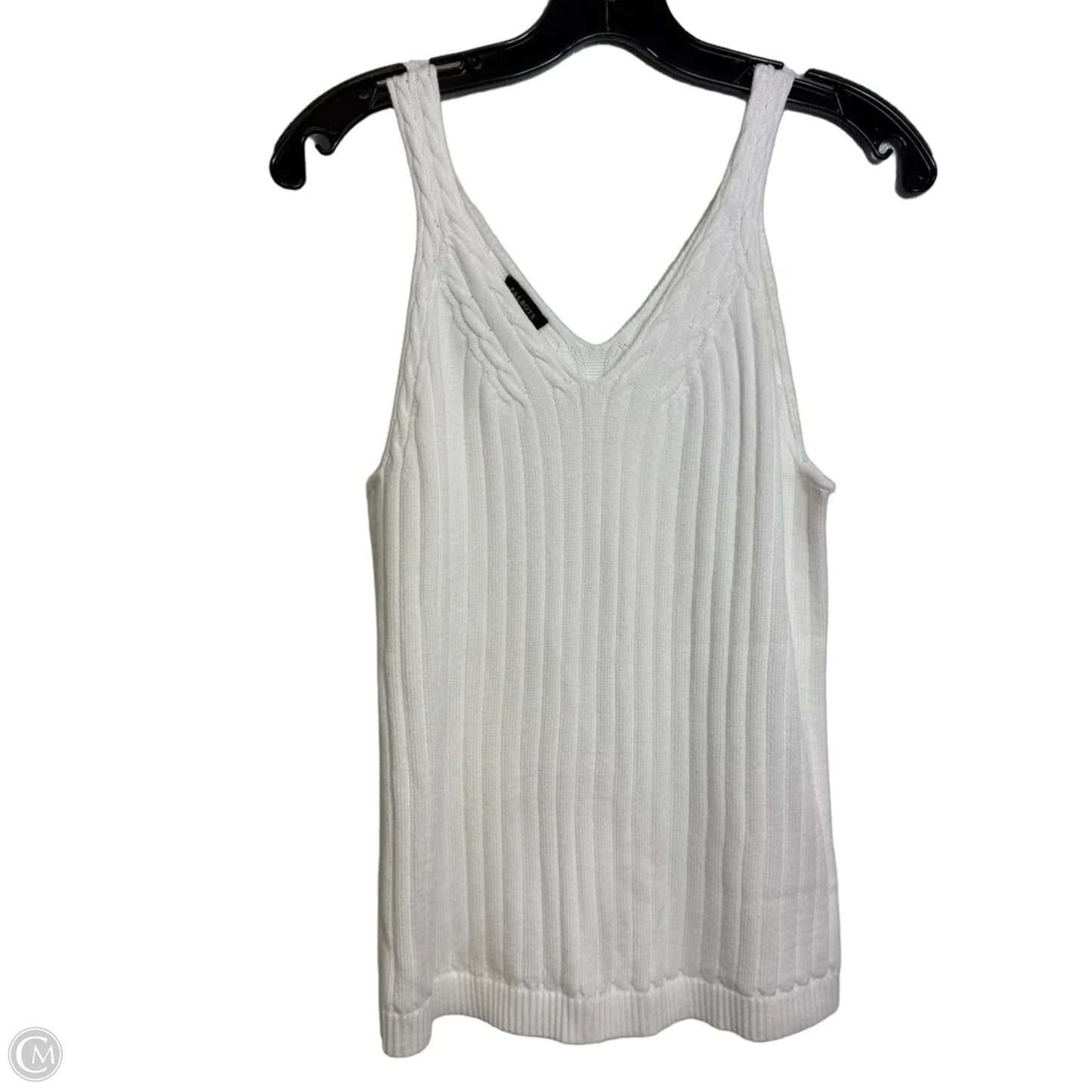 Top Sleeveless By Talbots In White, Size: L