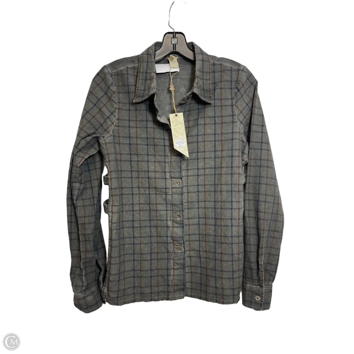 Top Long Sleeve By Gimmicks In Plaid Pattern, Size: S