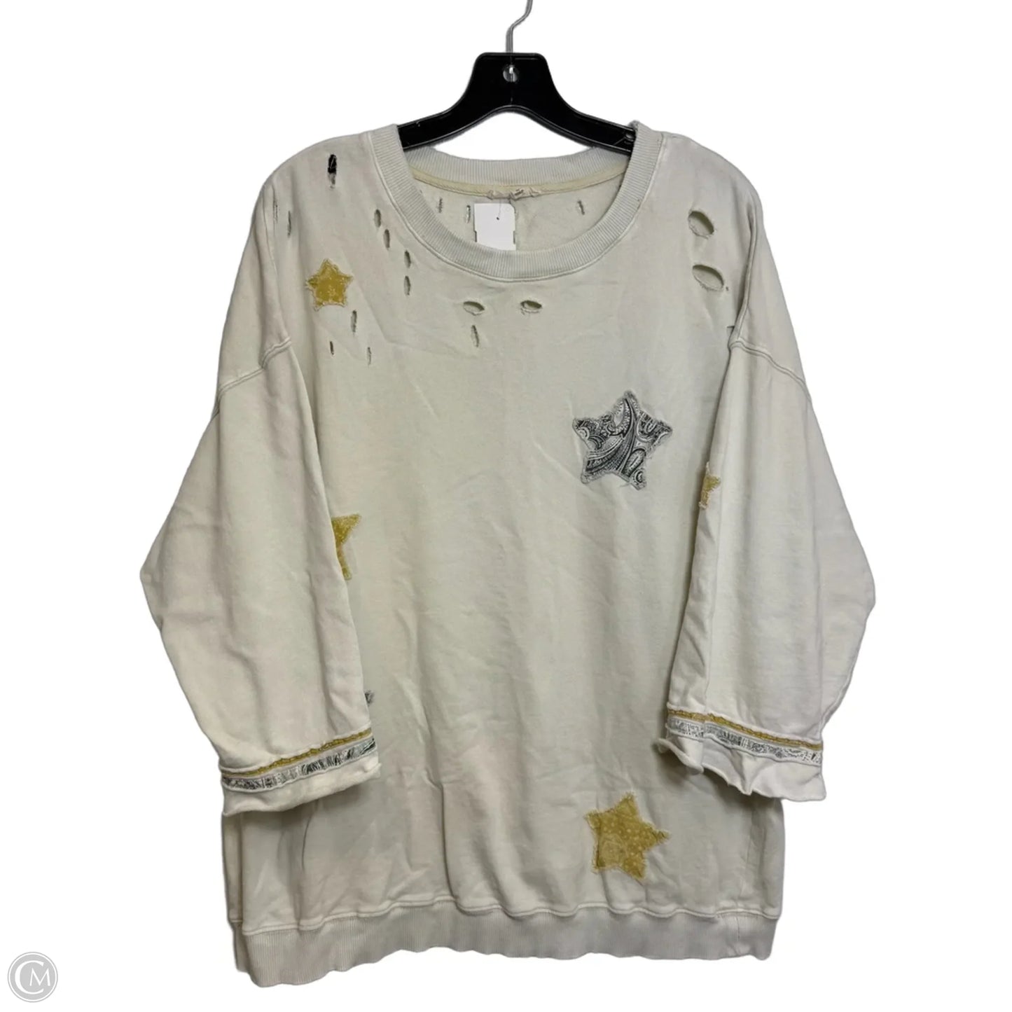 Top Long Sleeve By Easel In Ivory, Size: M
