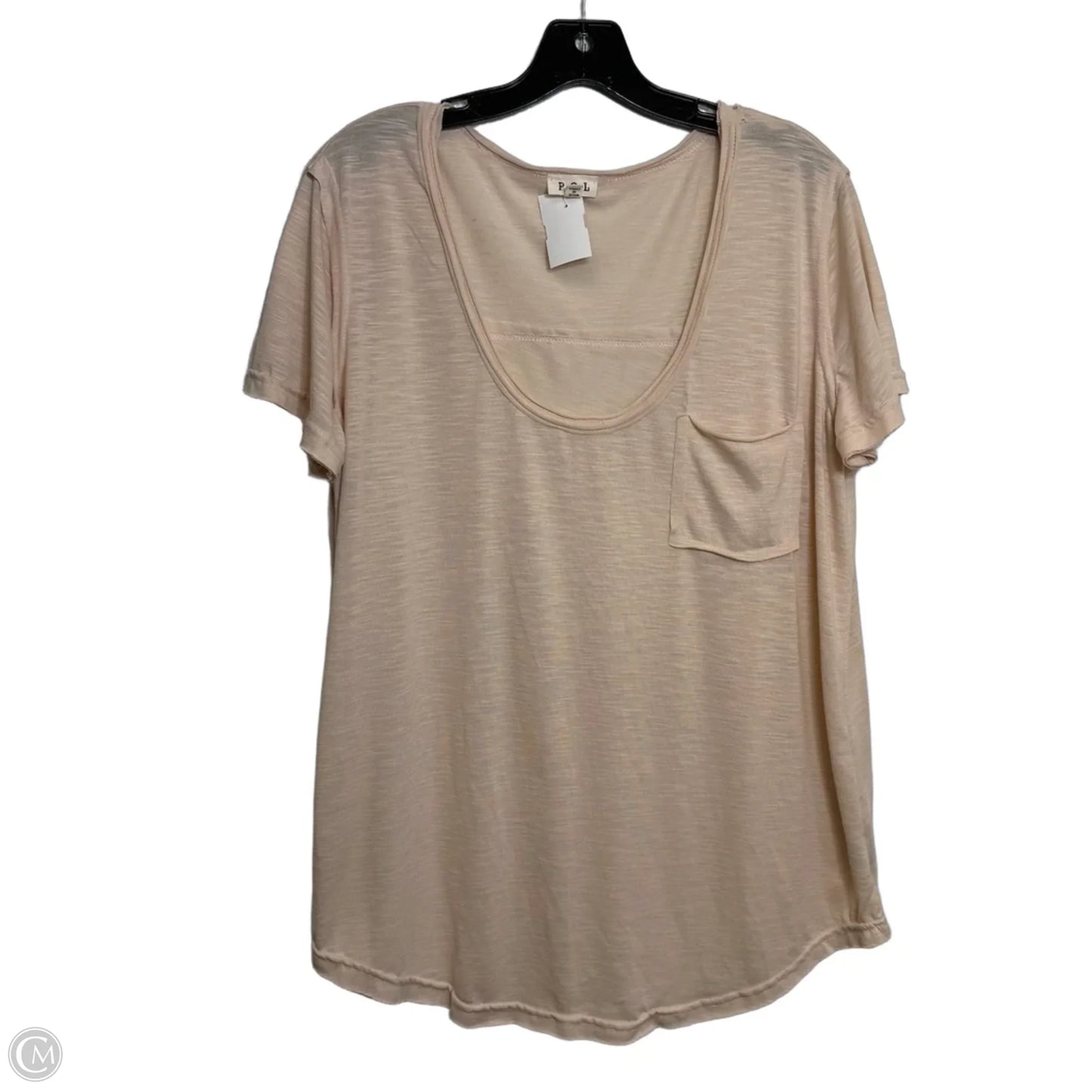 Top Short Sleeve Basic By Pol In Beige, Size: M