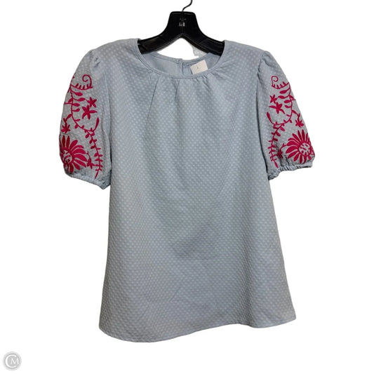 Top Short Sleeve By Shein In Blue, Size: M