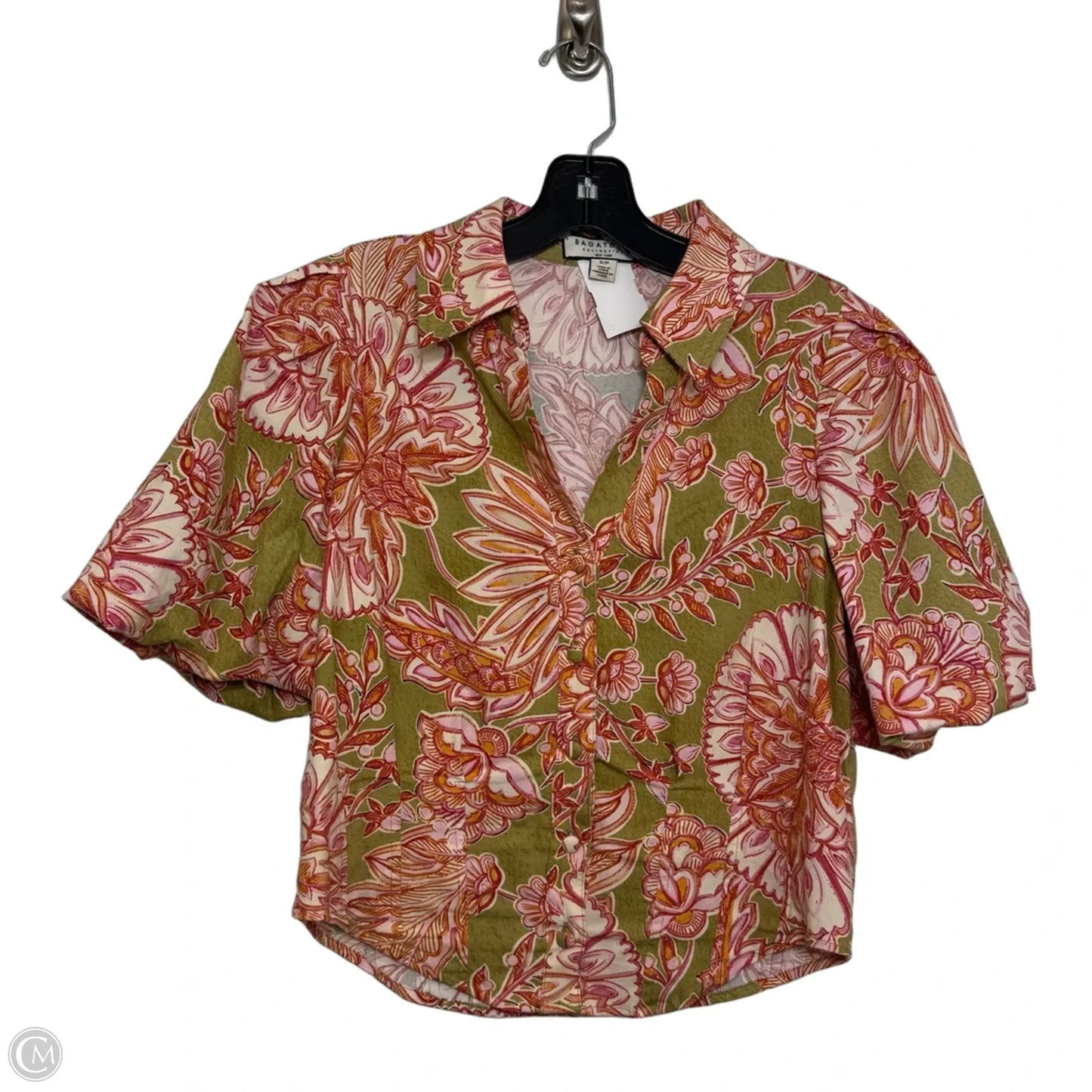 Top Short Sleeve By Bagatelle In Floral Print, Size: S