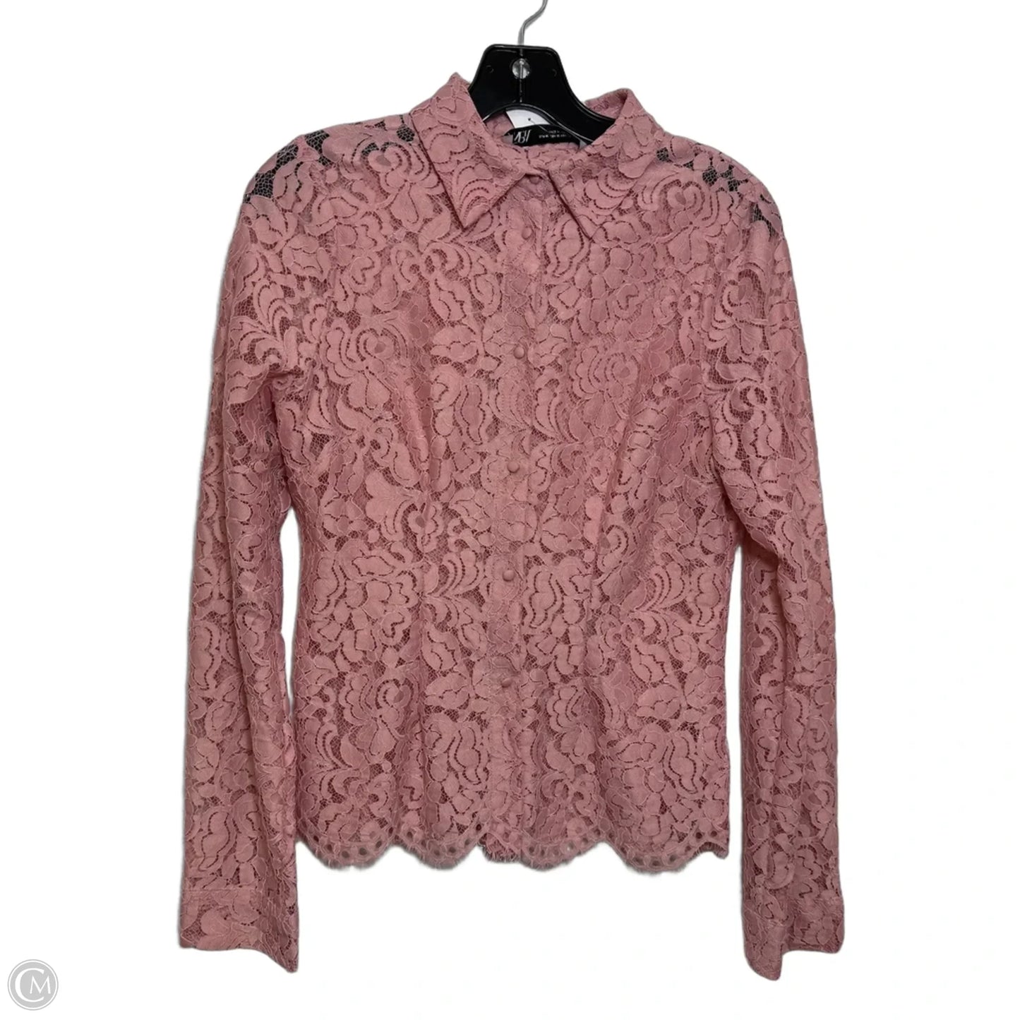 Top Long Sleeve By Zara In Pink, Size: M