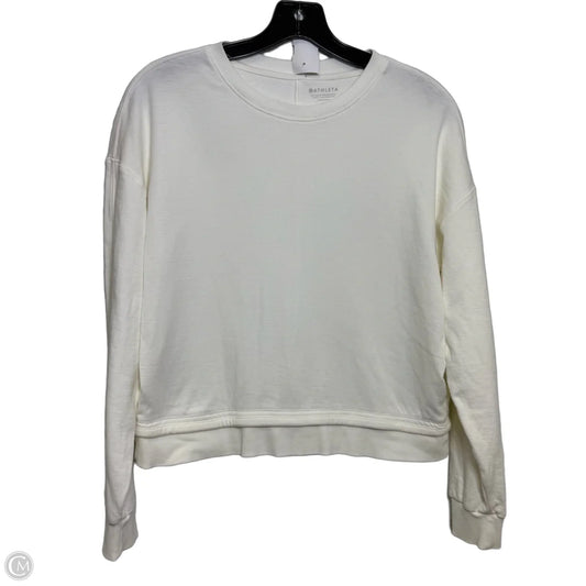 Athletic Top Long Sleeve Crewneck By Athleta In Ivory, Size: Xxs