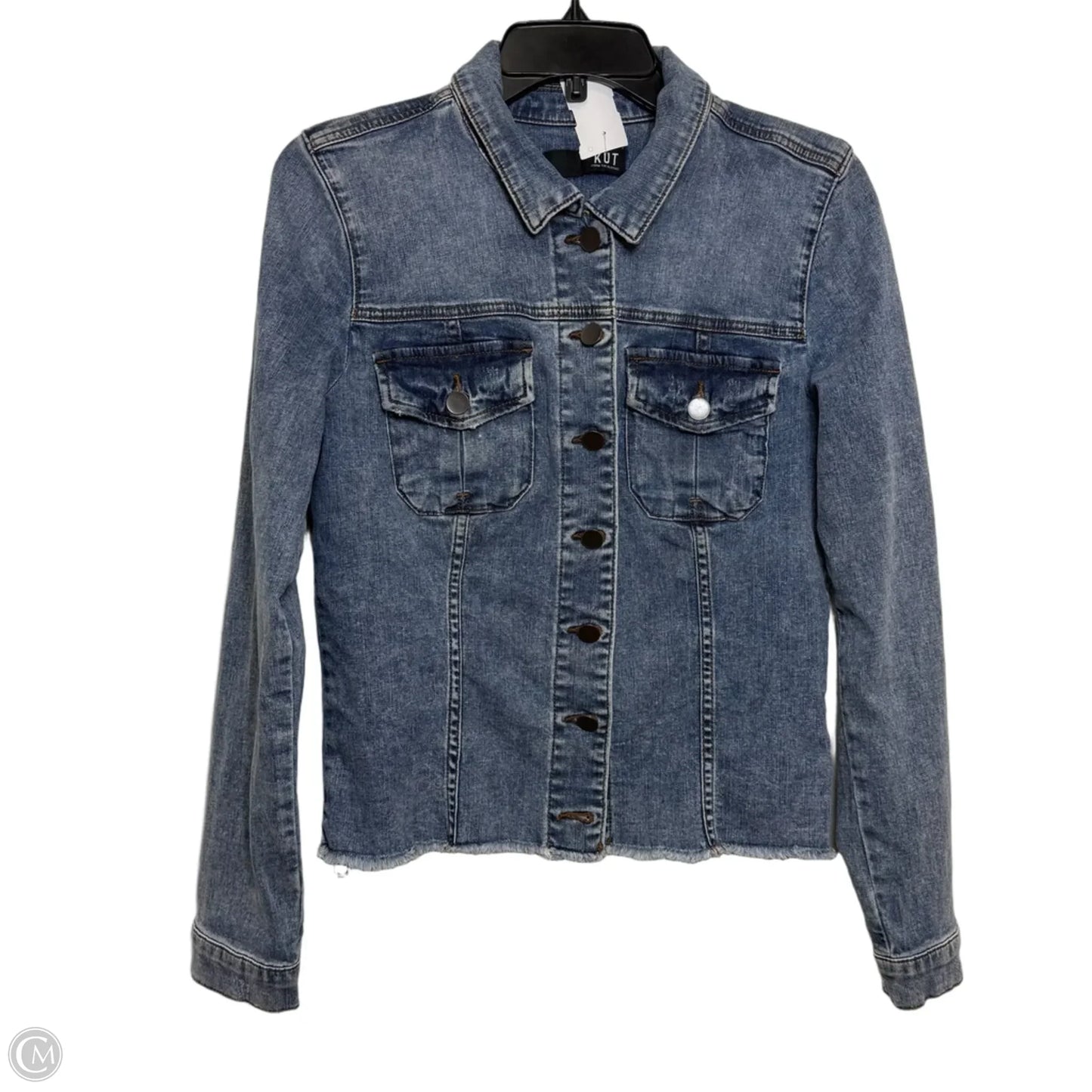 Jacket Shirt By Kut In Blue Denim, Size: M