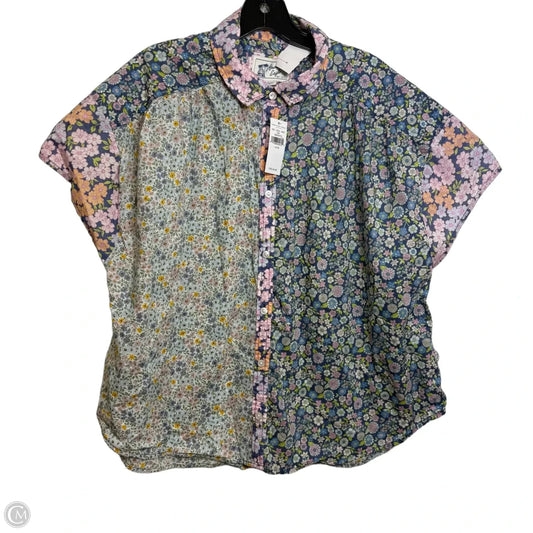 Top Short Sleeve By American Eagle In Multi-colored, Size: M