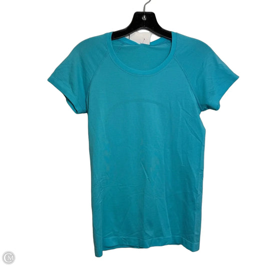Athletic Top Short Sleeve By Lululemon In Aqua, Size: S