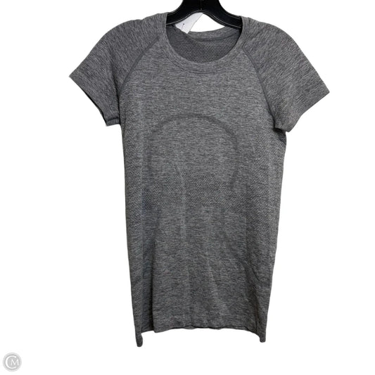 Athletic Top Short Sleeve By Lululemon In Grey, Size: S