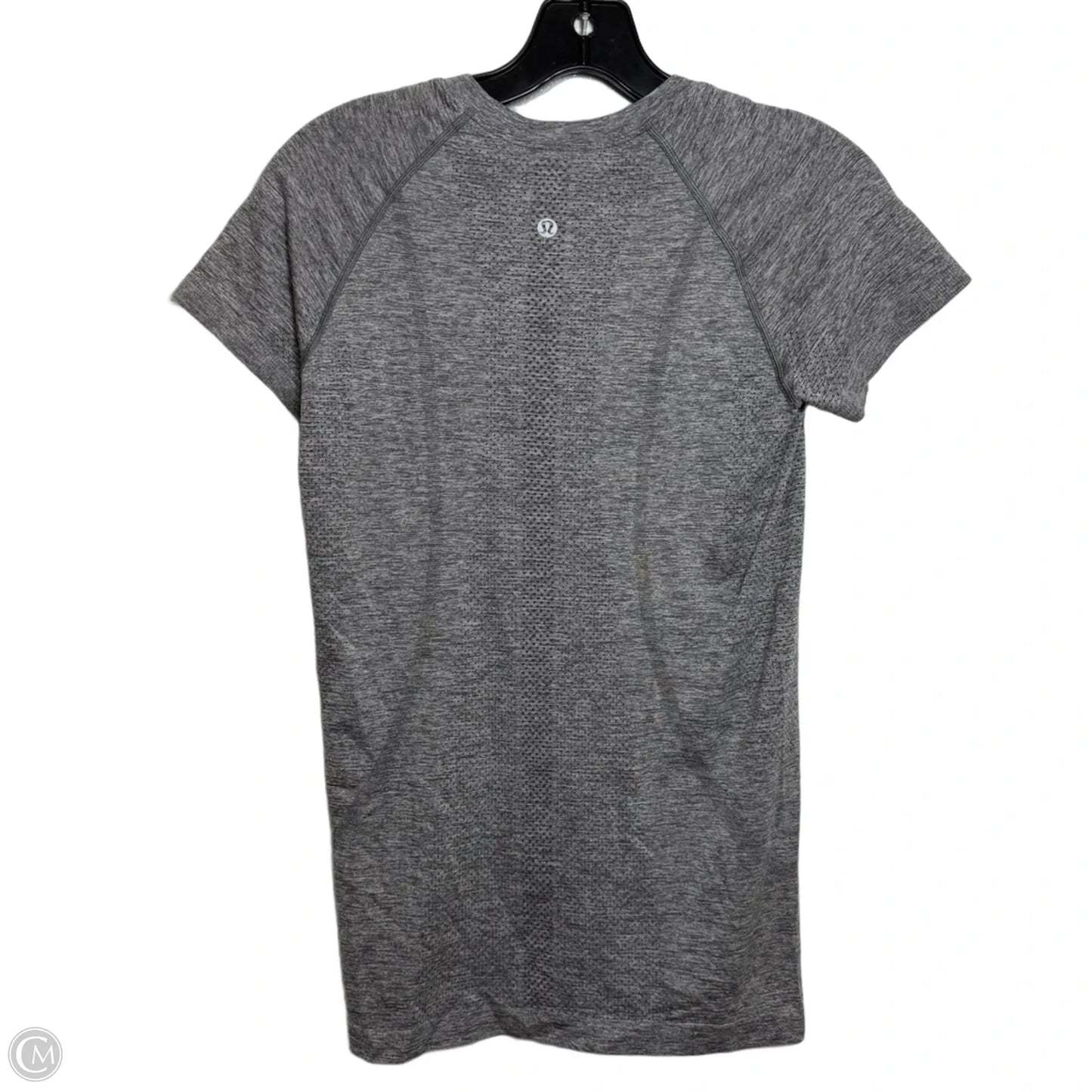 Athletic Top Short Sleeve By Lululemon In Grey, Size: S