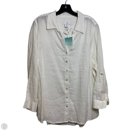 Top 3/4 Sleeve Basic By Sigrid Olsen In White, Size: 1x