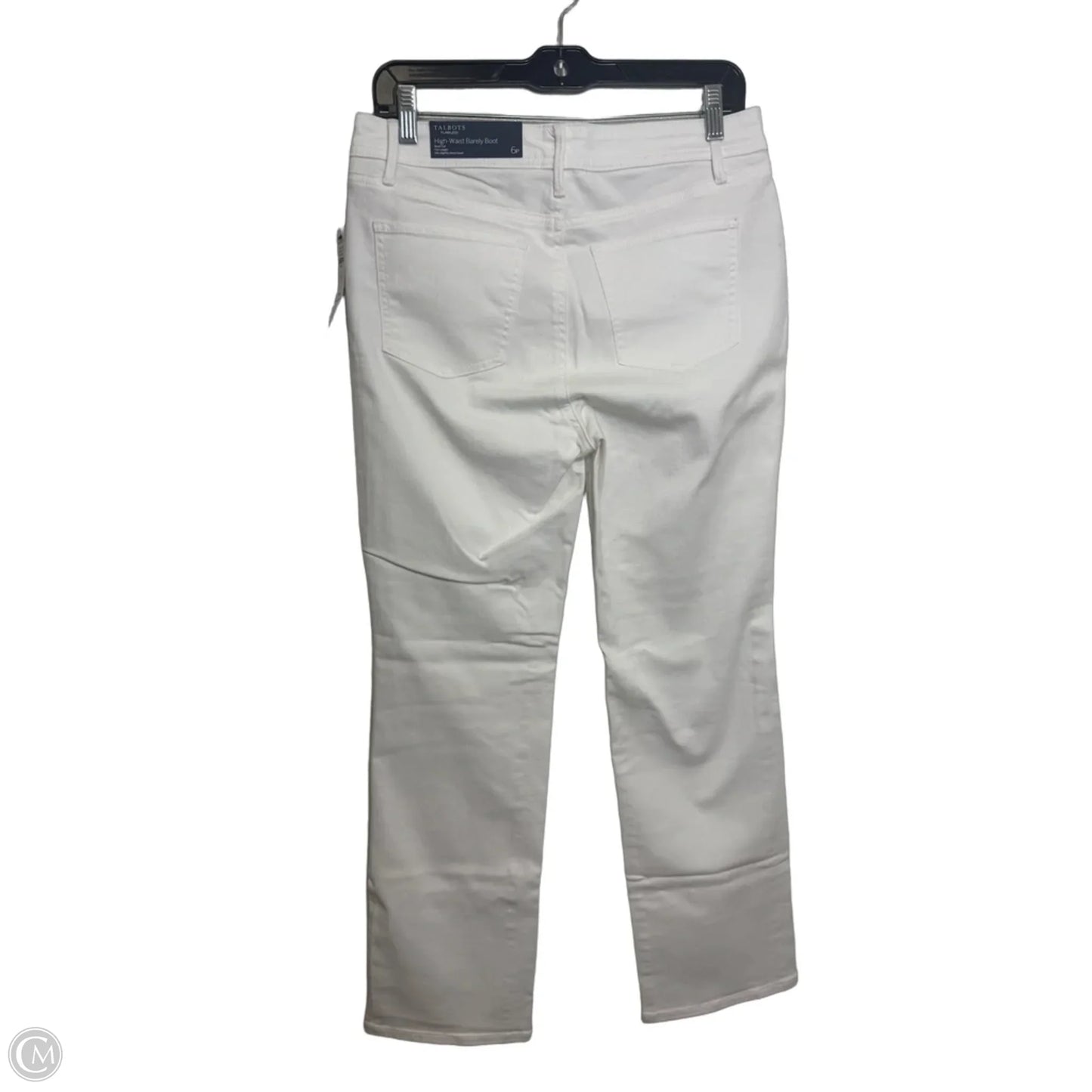 Jeans Boot Cut By Talbots In White Denim, Size: 6p