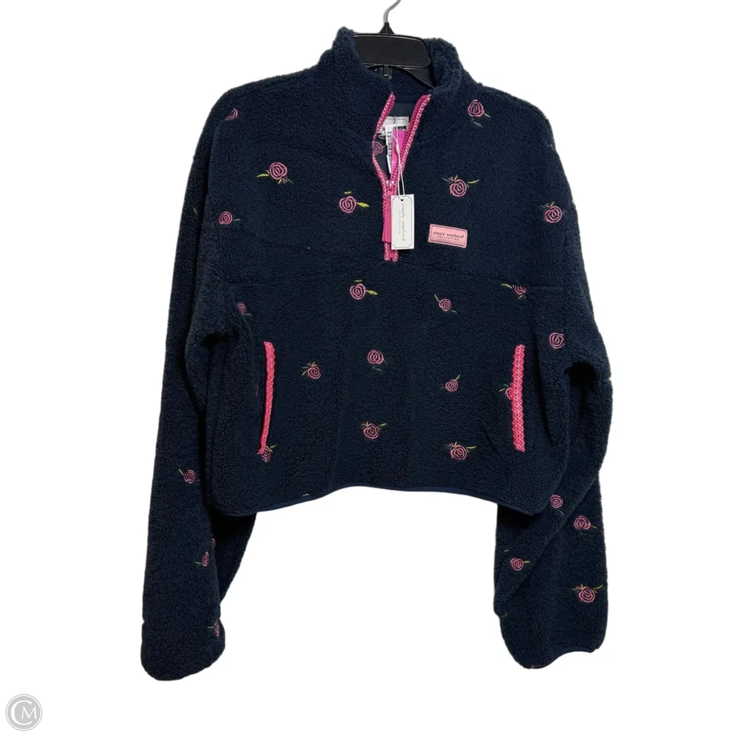 Jacket Faux Fur & Sherpa By Simply Southern In Navy, Size: M