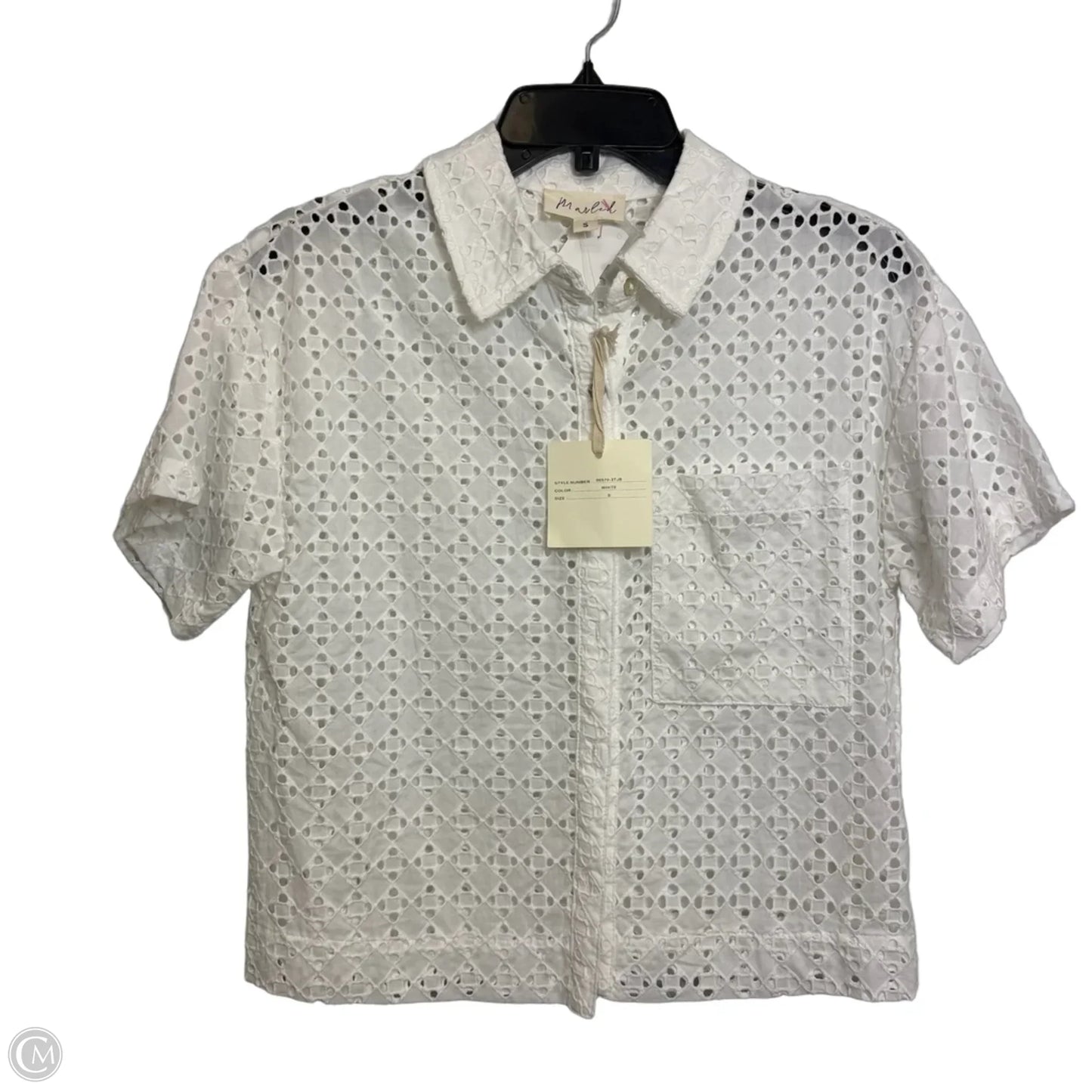 Top Short Sleeve By Marled In White, Size: S