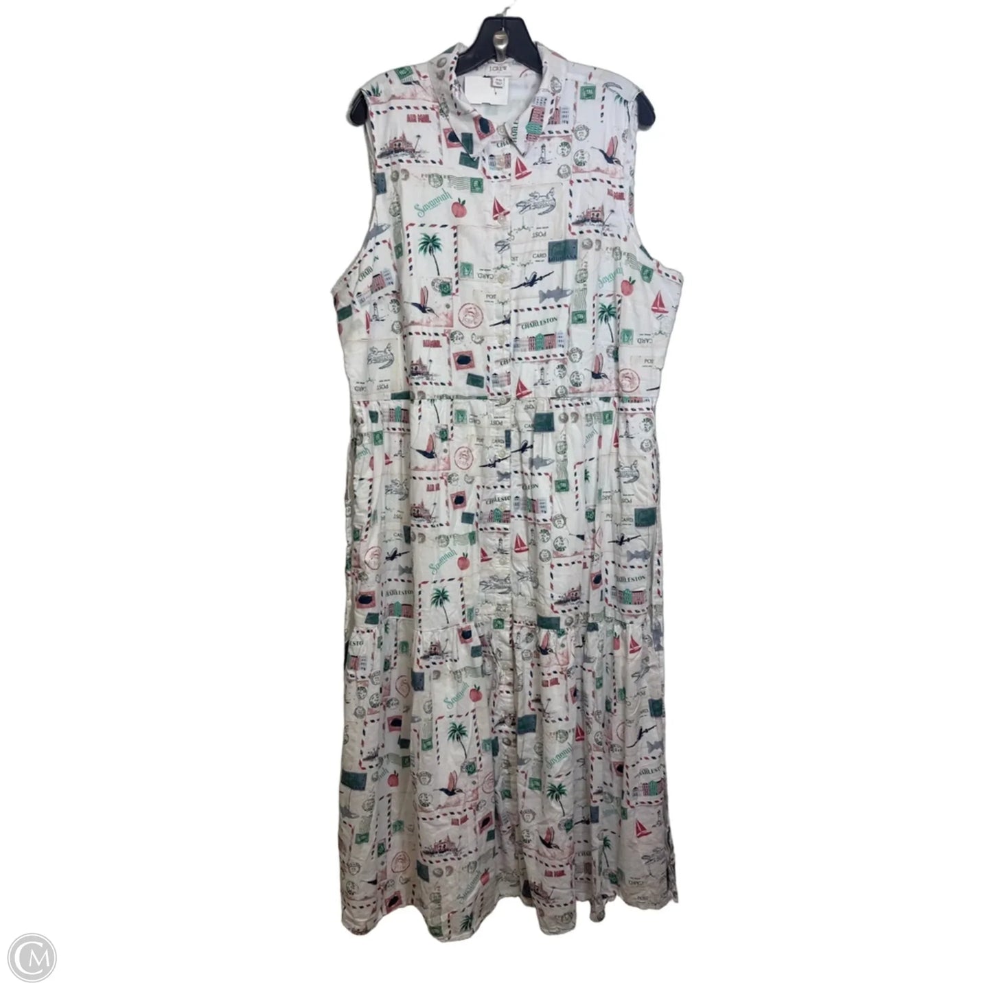 Dress Casual Midi By J. Crew In White, Size: 20
