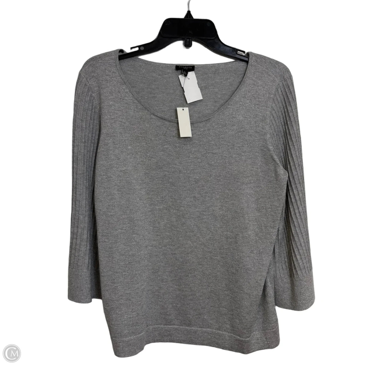 Top 3/4 Sleeve By Talbots In Silver, Size: Lp