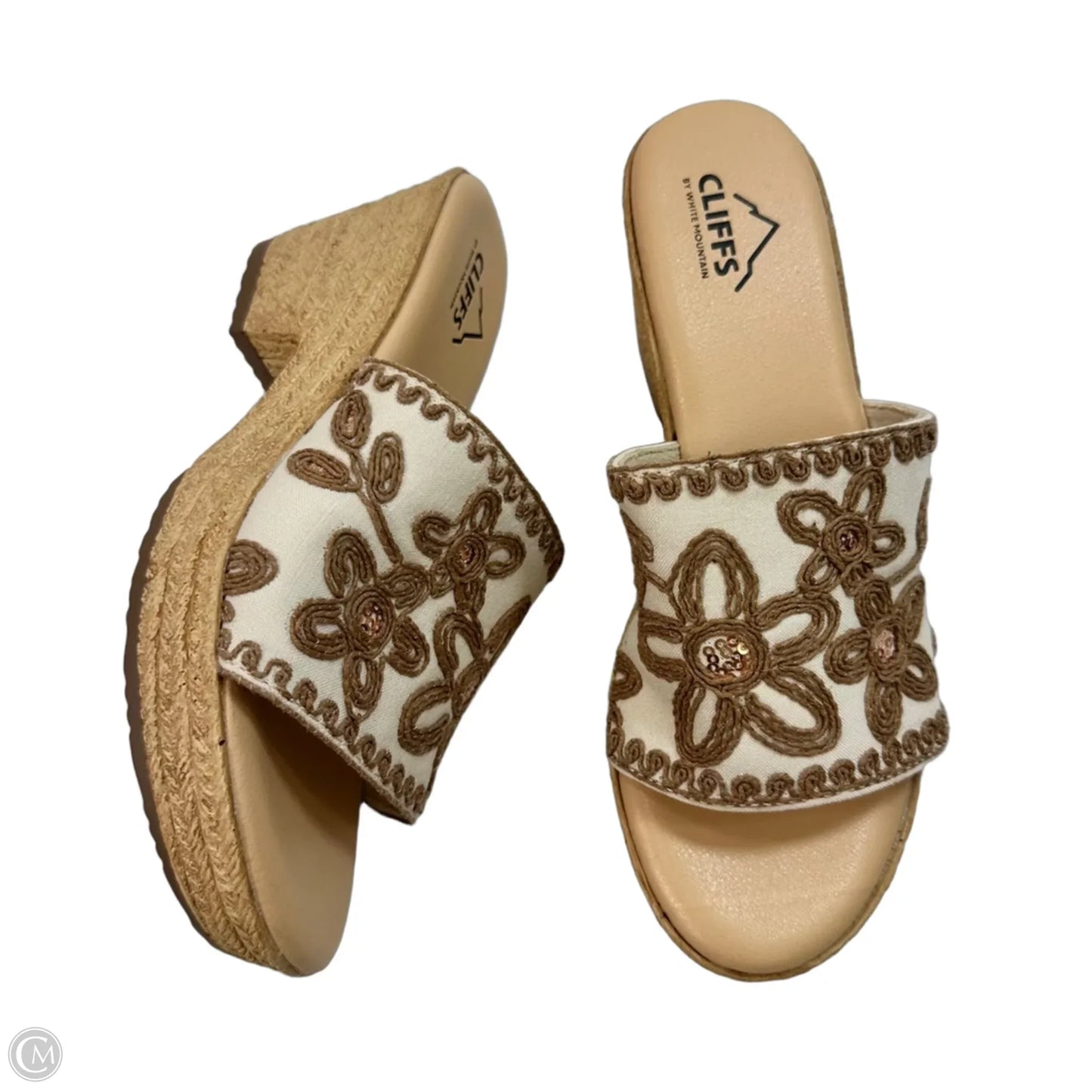 Sandals Heels Block By White Mountain In Brown, Size: 6.5