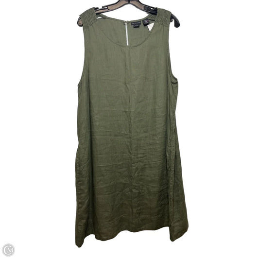 Linen Dress Casual Short By Tahari In Green, Size: Xl