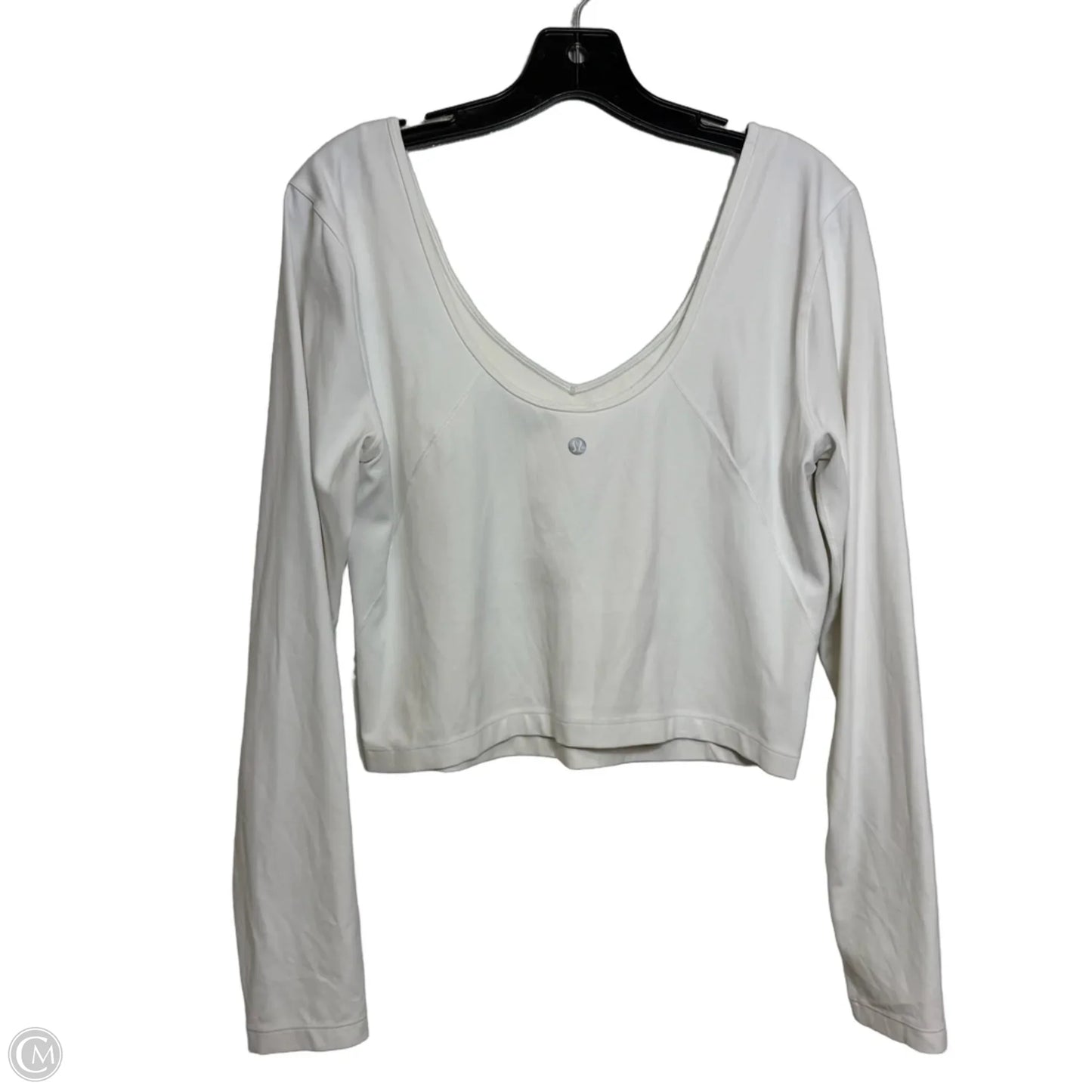 Athletic Top Long Sleeve Crewneck By Lululemon In White, Size: 12