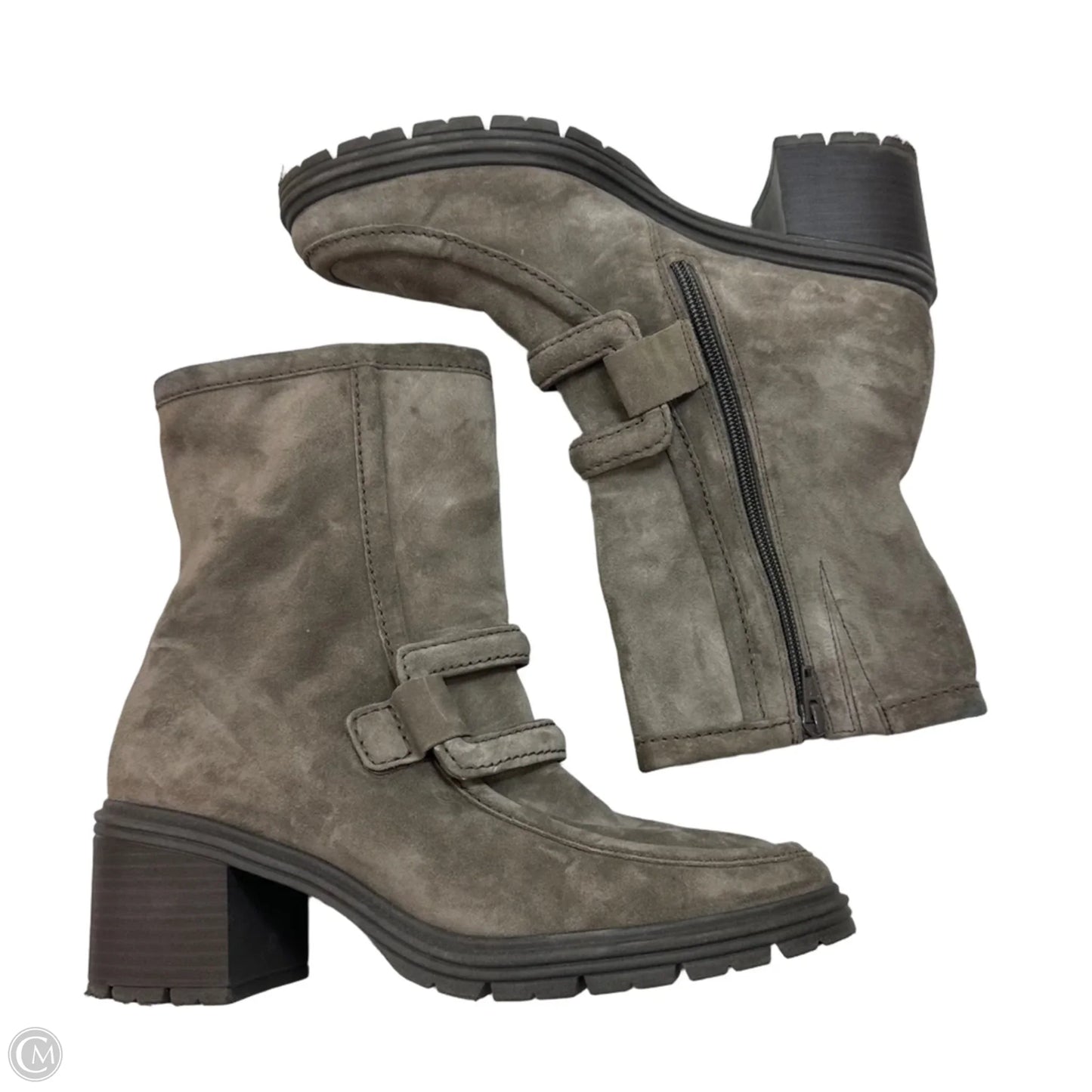 Boots Ankle Heels By GABOR In Grey, Size: 9