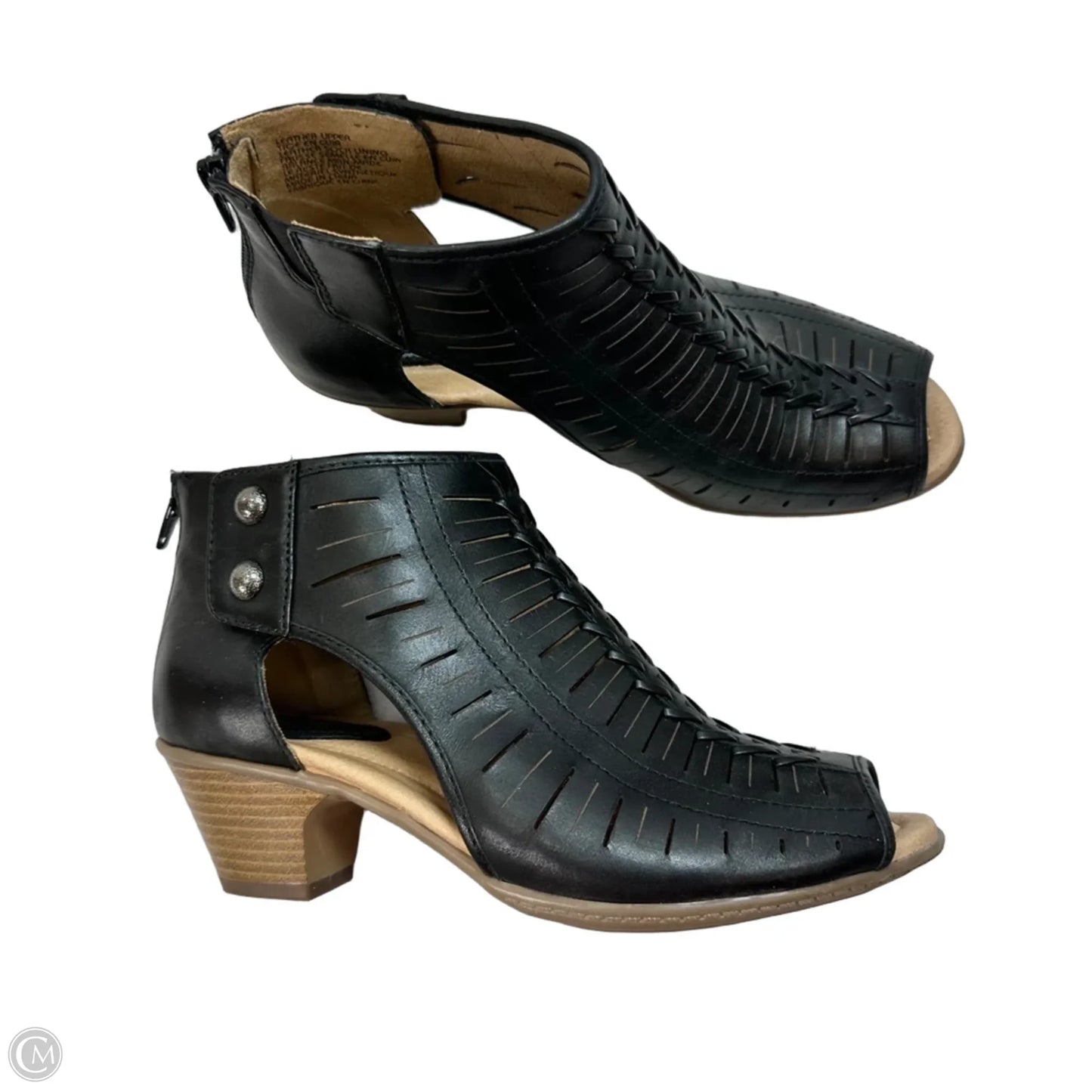 Sandals Heels Block By Earth In Black, Size: 7