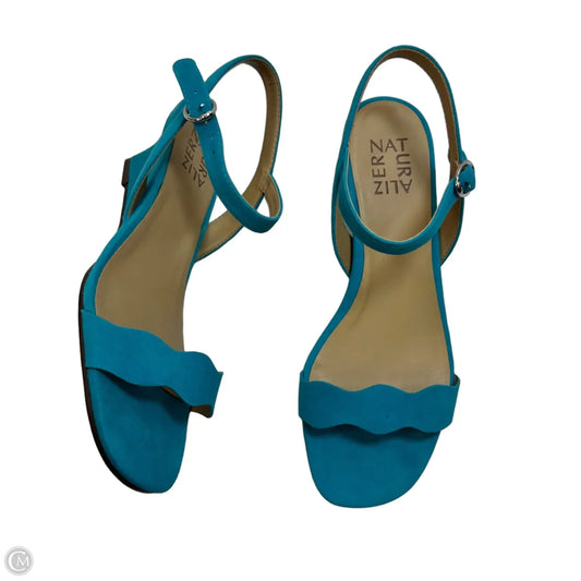 Sandals Heels Wedge By Naturalizer In Aqua, Size: 7