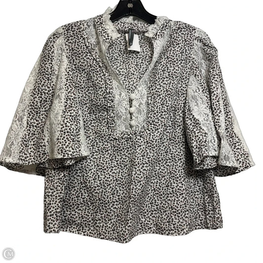 Top Short Sleeve By Anthropologie In Animal Print, Size: S