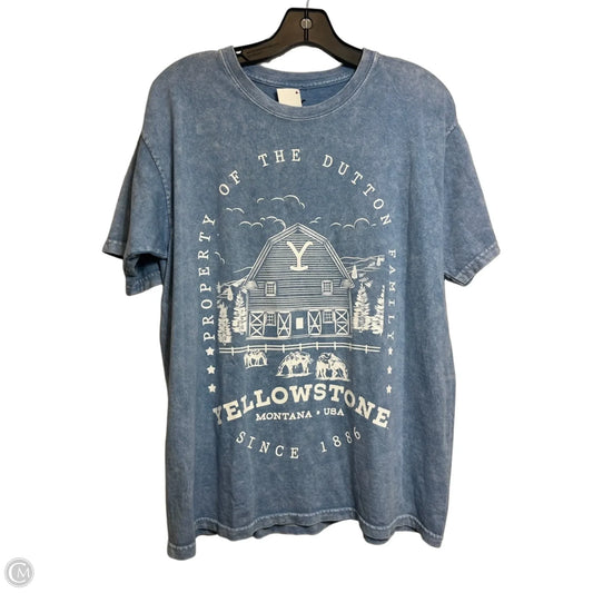 Top Short Sleeve Basic By Cmf In Blue, Size: L