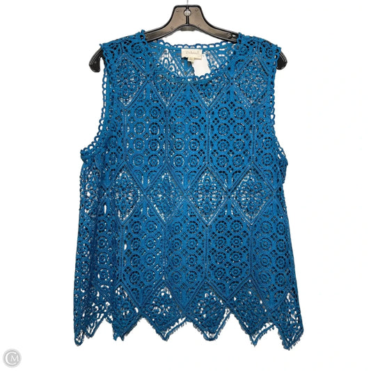 Top Sleeveless By Deletta In Teal, Size: L