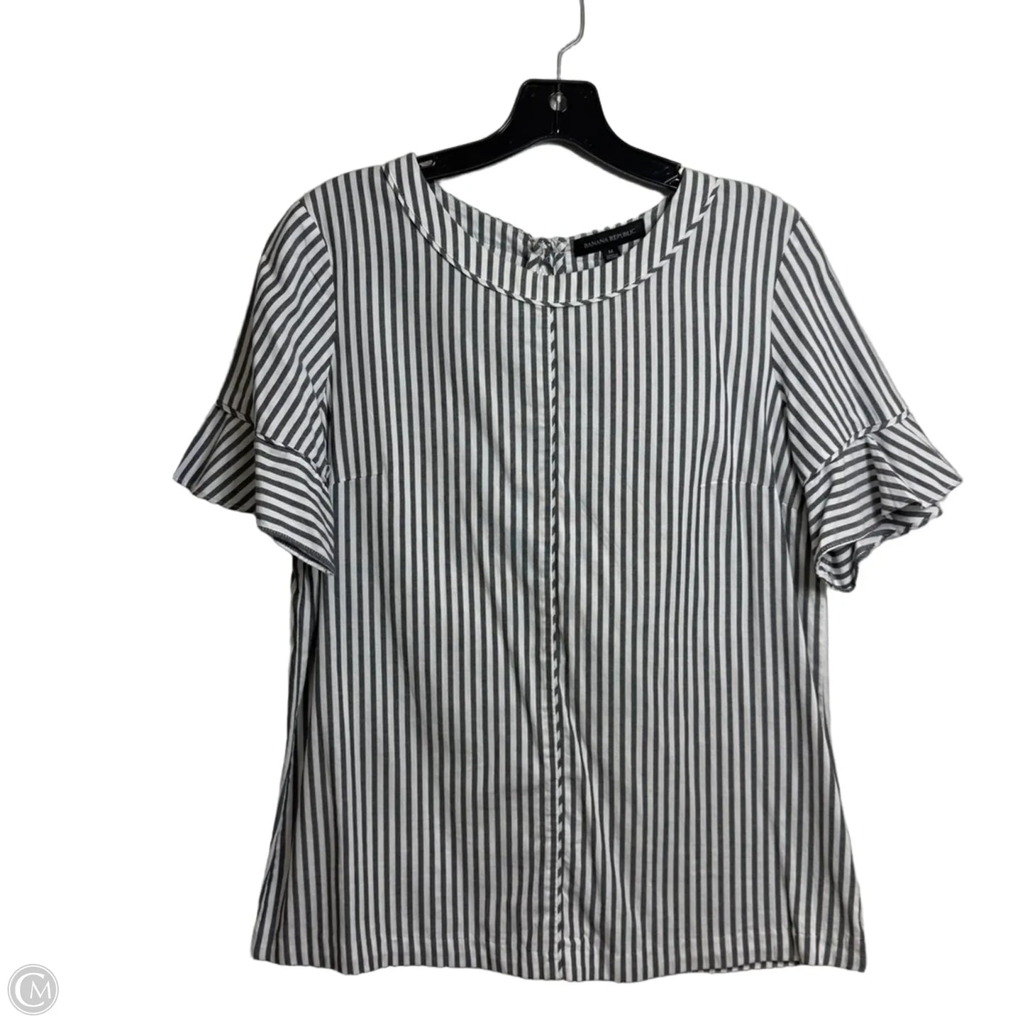 Top Short Sleeve By Banana Republic In Striped Pattern, Size: M