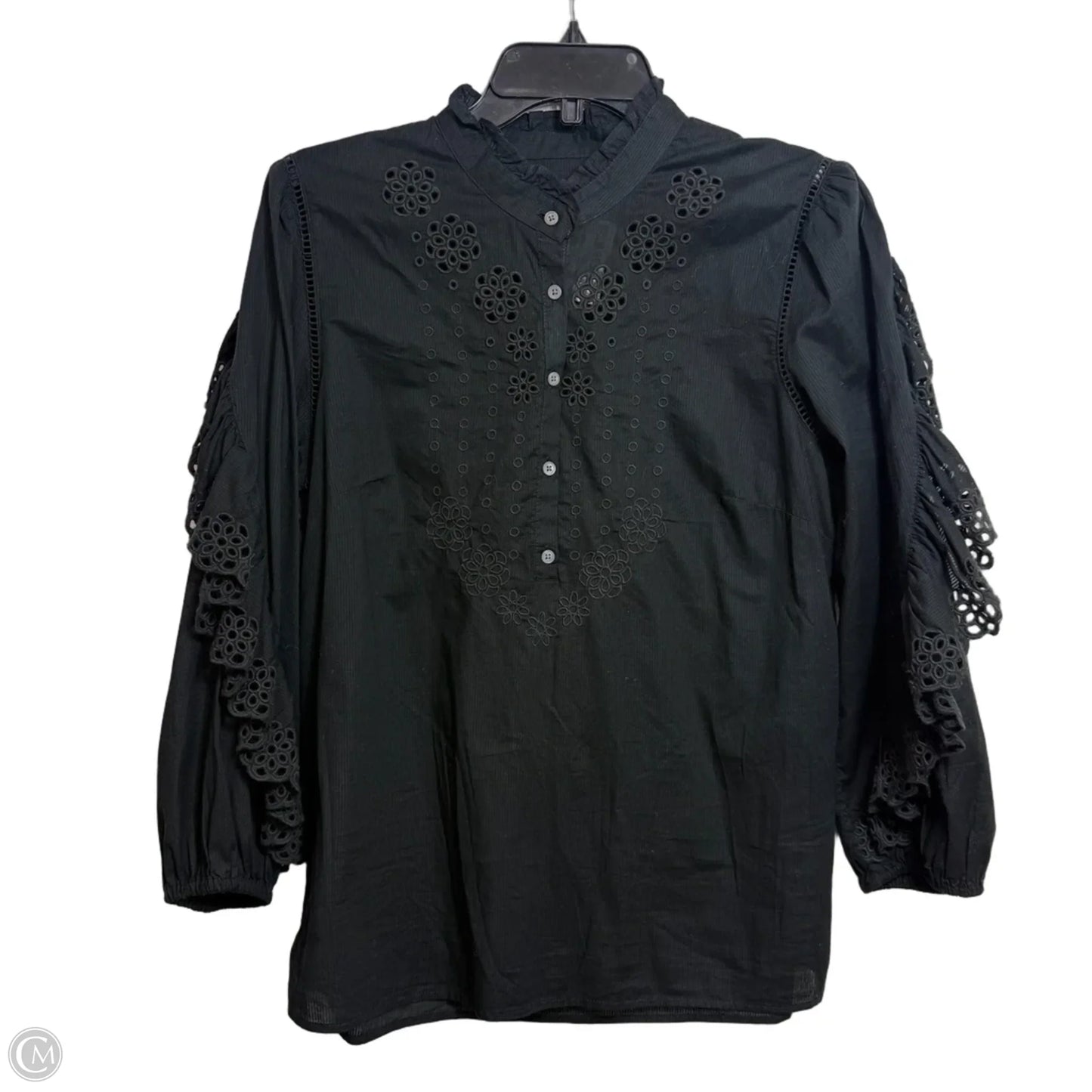 Top 3/4 Sleeve By J. Crew In Black, Size: S