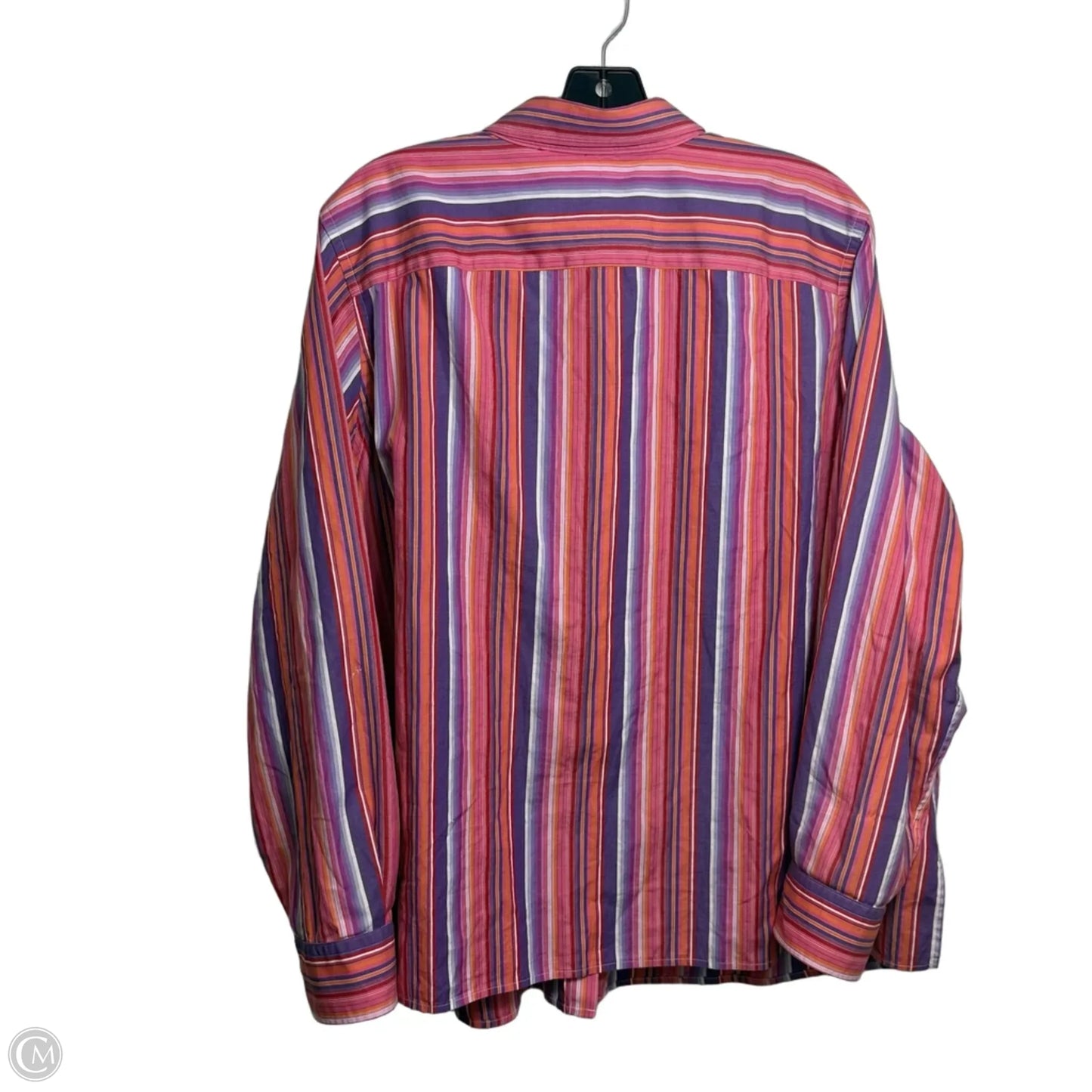 Top Long Sleeve By Lauren By Ralph Lauren In Striped Pattern, Size: 2x